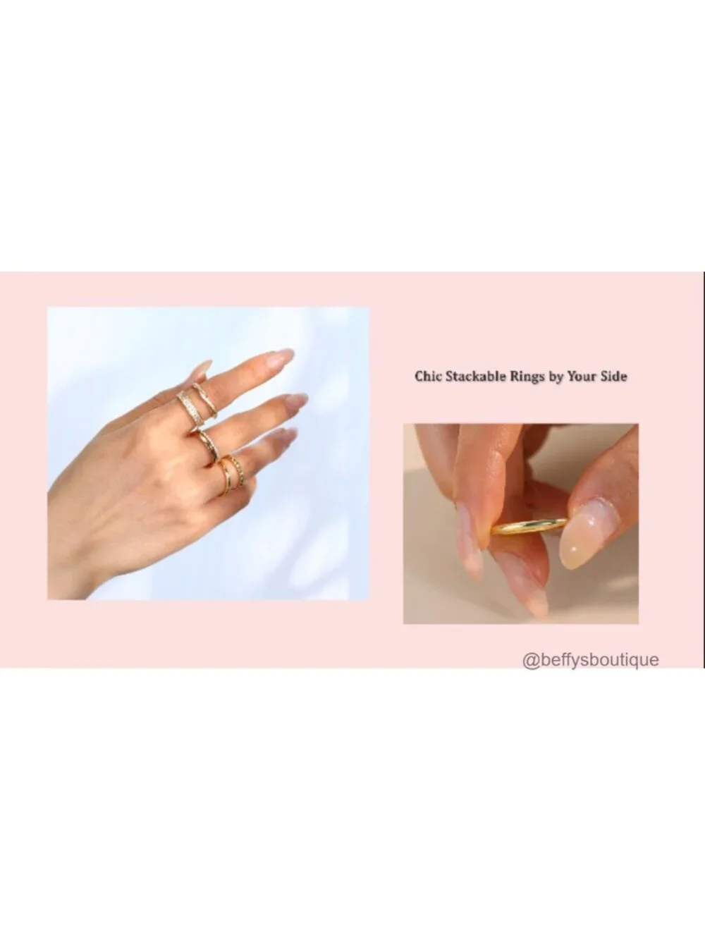 Non Tarnish Gold Plated Stacking Rings for Women, Thin Chunky Bands Set 2-4mm